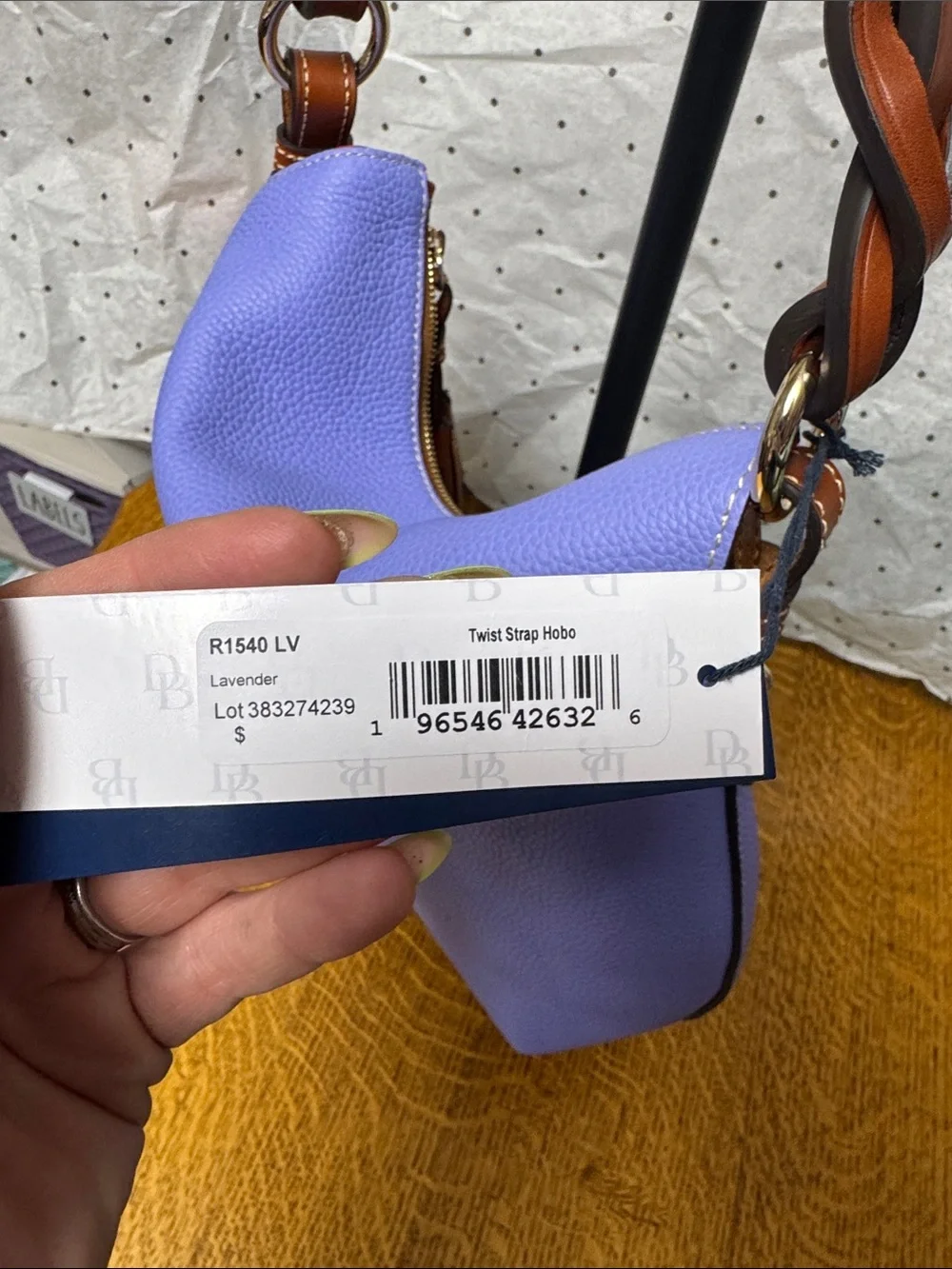 NEW Dooney & Bourke twist strap hobo in lavender